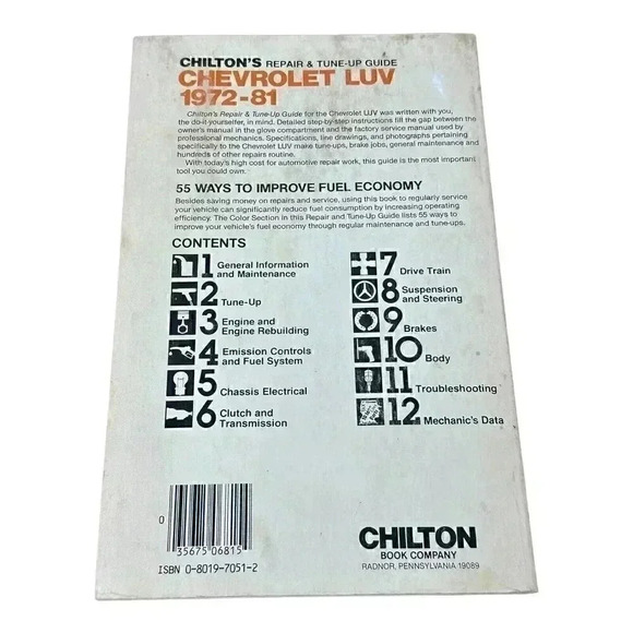 Chilton's Repair & Tune-Up Guide Chevrolet LUV 1972-81 - Picture 2 of 6